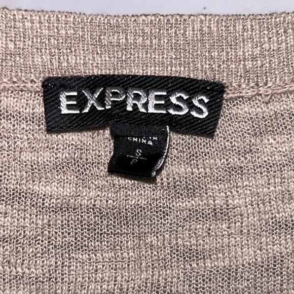 Express Sweater Tri Color Rolled Sleeve Colorblock Crewneck Pullover Long Sleeve - Picture 6 of 9